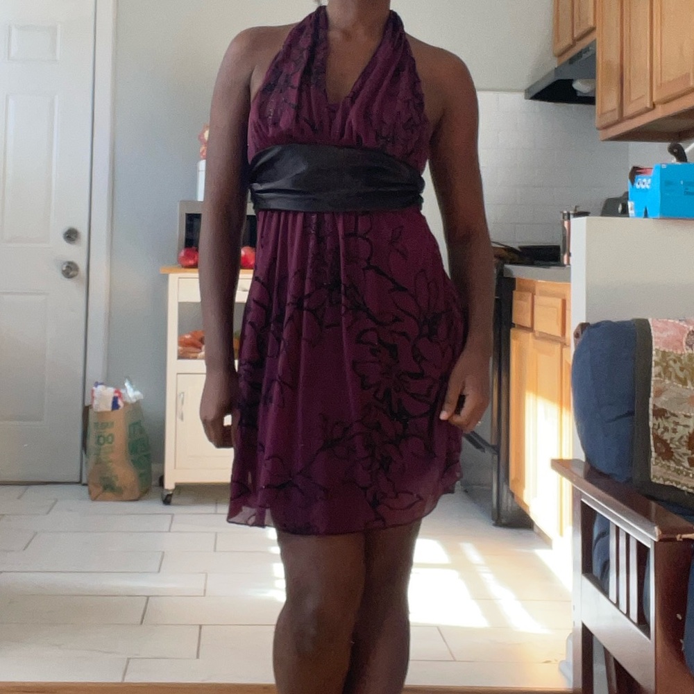 Speechless Deep Purple Halter Mini Dress